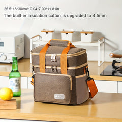 Double Layer Bento Bag with Long Handles