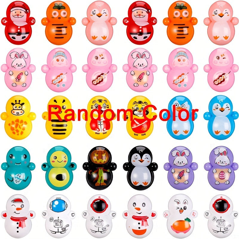 30pcs Cartoon Animal Mini Tumbler Toys for Party Decor