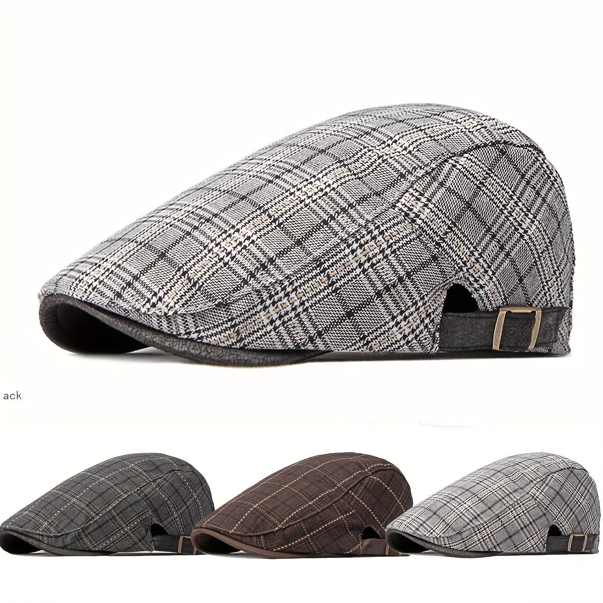 Plaid Beret Artist Caps Casual Hat