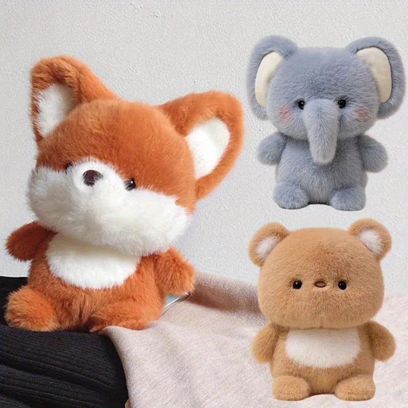 1pc Fox Plush Toy Soft Brown & Stuffed Animal Mixed Colors