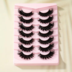 8D Cat Eye Lashes Faux Mink Hair False Eyelashes 7 Pairs