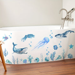 2pcs Bathtub Sticker Waterproof Self-adhesive Removable Wall Decals
