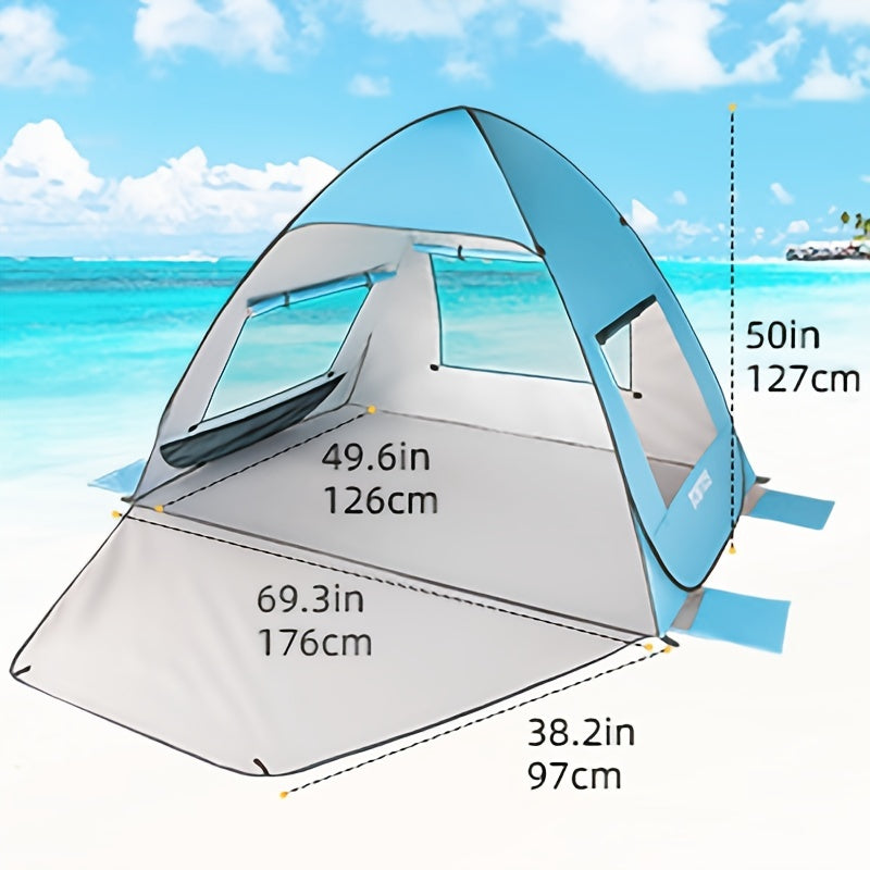 TOBTOS Pop Up Beach Tent UPF 50 Portable Sunshade Lightweight Sun Shelter