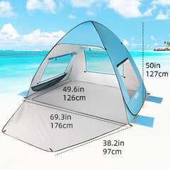 TOBTOS Pop Up Beach Tent UPF 50 Portable Sunshade Lightweight Sun Shelter