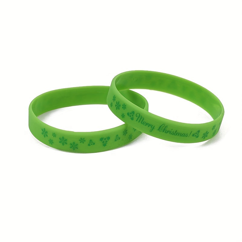 Merry Christmas Silicone Bracelet Rubber Wrist Band Gift Decoration