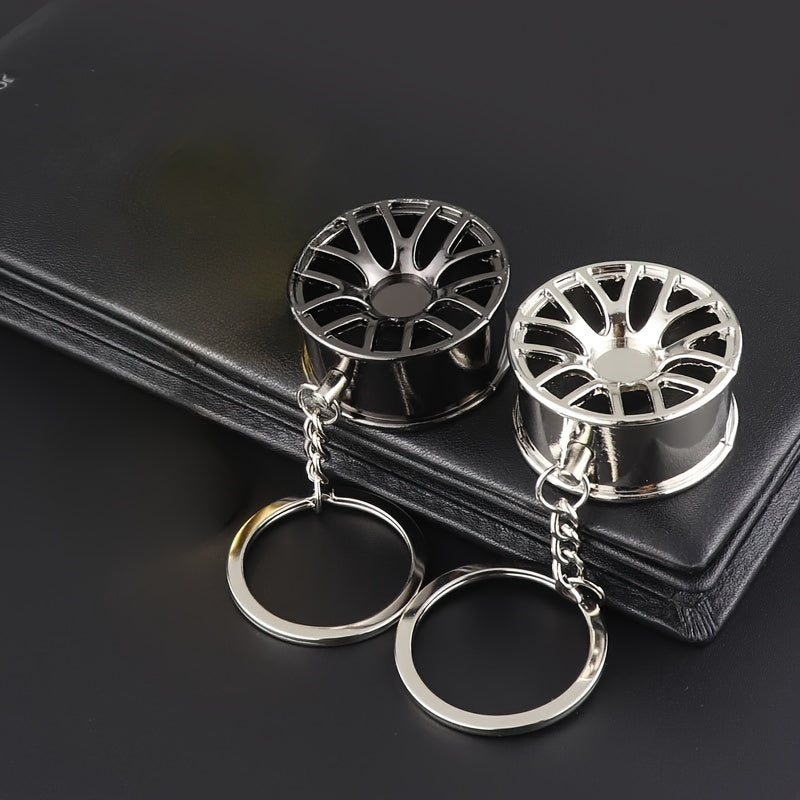 2pcs Mini Metal Tire Keychain Pendant for Car Keys Backpacks Wallets
