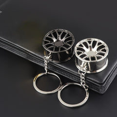 2pcs Mini Metal Tire Keychain Pendant for Car Keys Backpacks Wallets