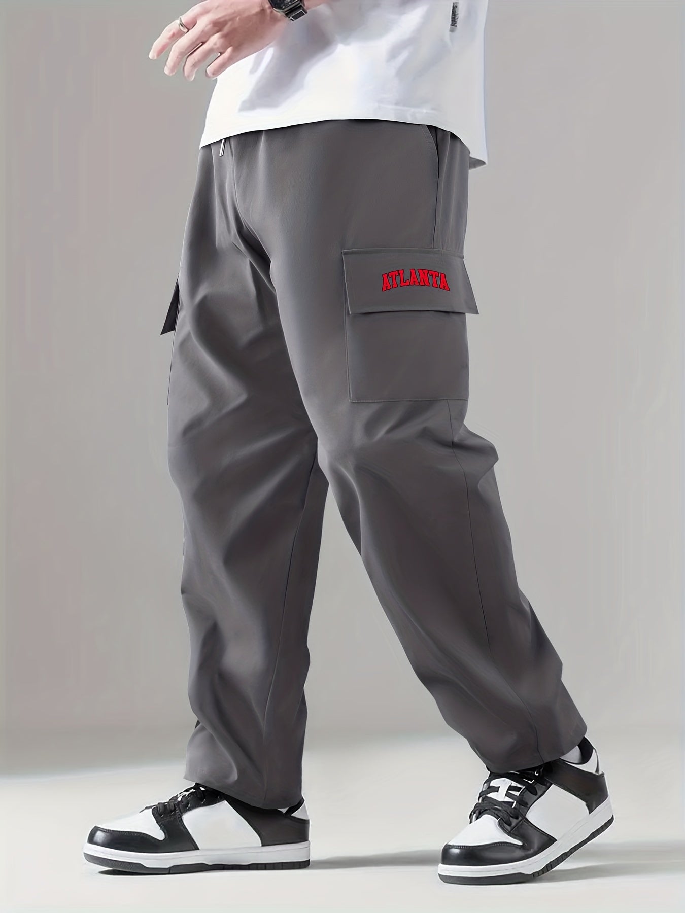 Men s Printed Cargo Pants Street Style Pocket Stretch Casual Pants