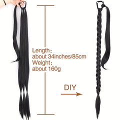 Long Straight Ponytail Extensions Synthetic Hair Natural Look