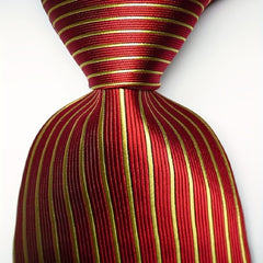 Striped Plaid Tie Men's Necktie Set Green Red Orange JACQUARD WOVEN