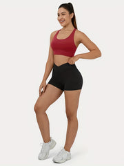 Cross Waist Stretch Biker Shorts