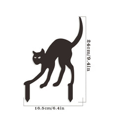 Halloween Garden Witch Cat Silhouette Pile Statue