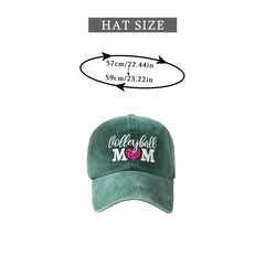 VOLLEYBALL MOM Baseball Cap Embroidered Washed Distressed Dad Hat