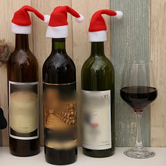 Mini Christmas Hat Wine Bottle Cover Hat Brushed Cloth