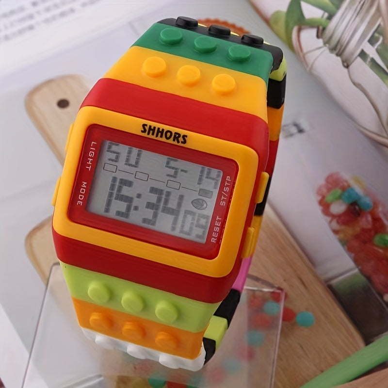 Rainbow Block Building Block LED Electronic Watch for Kids