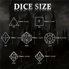 7pcs Metal Polyhedral Dice Set for Board Game
