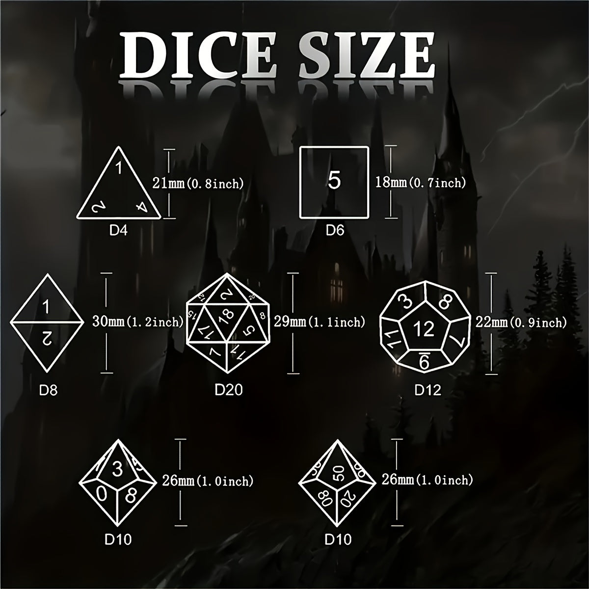 7pcs Resin Polyhedral Dice Set for Role Playing Games