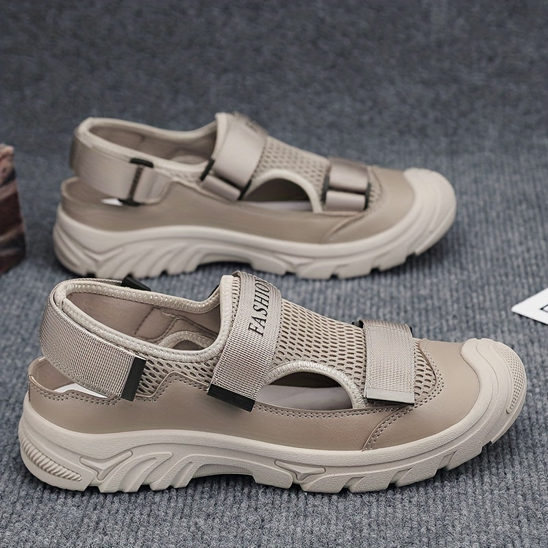 Men's Breathable Strap Mesh Sandals Adjustable Hook & Loop Summer Shoes