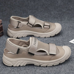 Men's Breathable Strap Mesh Sandals Adjustable Hook & Loop Summer Shoes