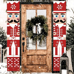 Christmas Nutcracker Banner Porch Decorations Soldier Vertical Christmas Decor