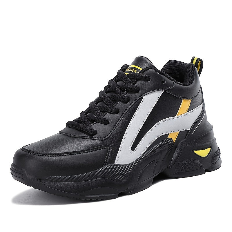 Women's Waterproof Chunky Running Shoes Faux Leather Outdoor Sneakers