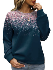 Gradient Print Pullover Sweatshirt Women's Casual Crew Neck Sweatshirt