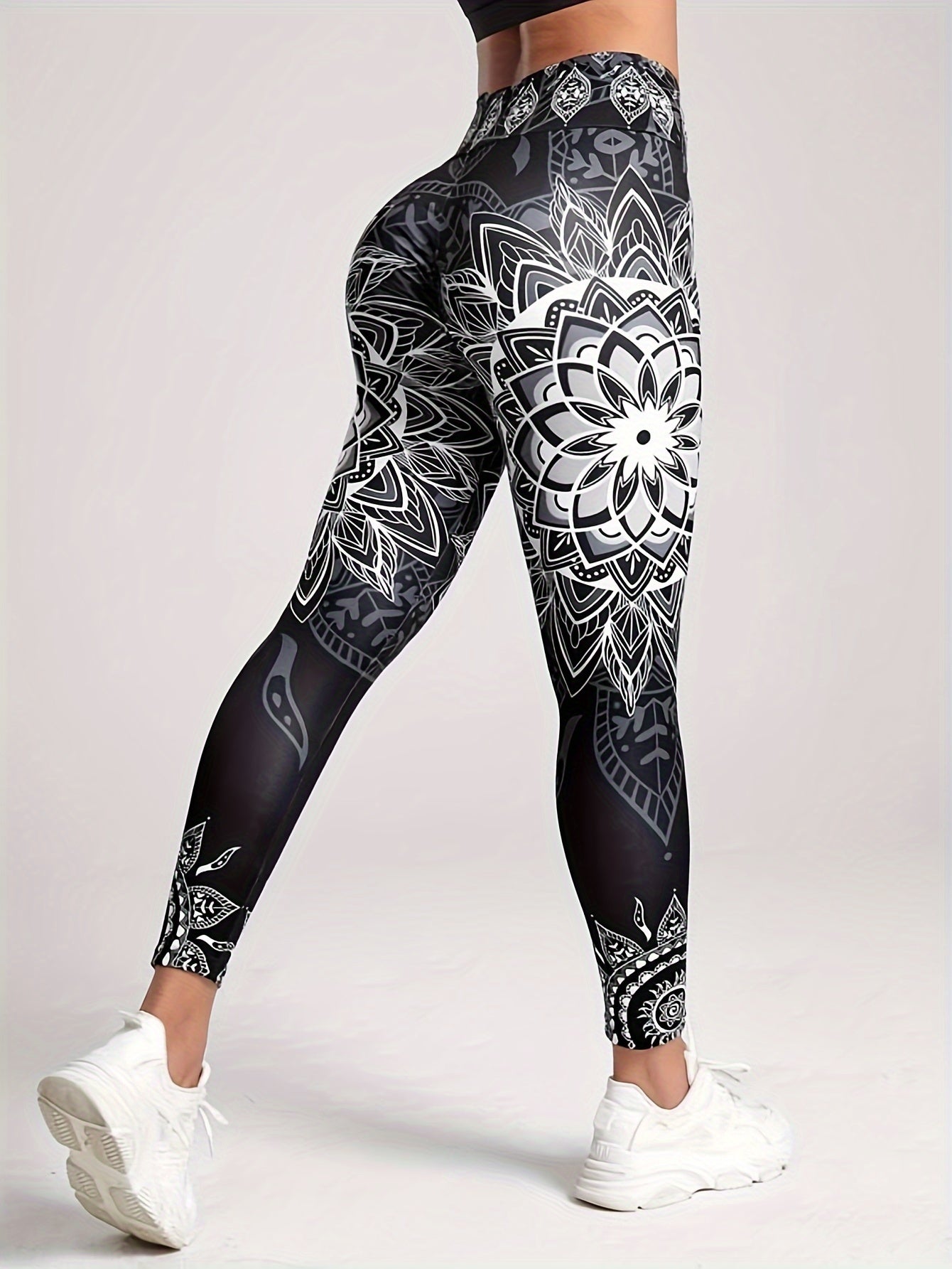 Lotus Flower Yoga Pants High Waist Leggings Women's Activewear