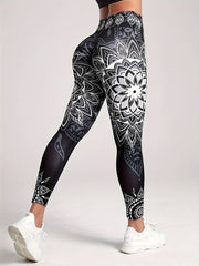 Lotus Flower Yoga Pants High Waist Leggings Women's Activewear