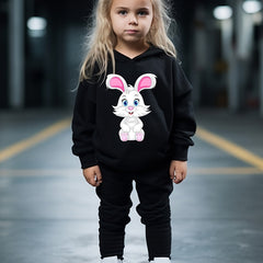 OERYUI Bunny Print Hoodies Pants Set For Spring Fall