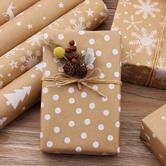 5pcs Retro Christmas Wrapping Paper Sheet Pack 5 Designs 43x100cm Tissue Paper
