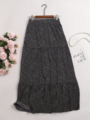 Paisley Print High Rise A-line Maxi Skirt