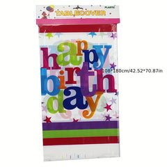 Kids' Birthday Party Tablecloth Crown Happy Birthday Print
