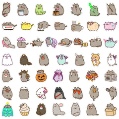 50PCS Kitten Stickers Phone Water Bottles Skateboard Decor Decals