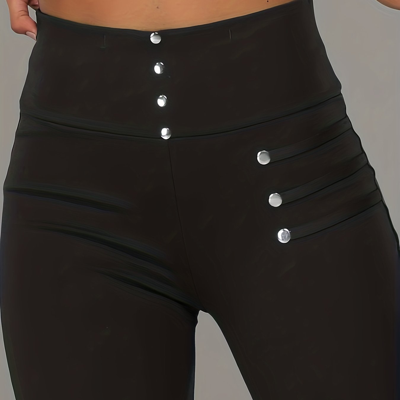 Solid Wideband Waist High Rise Leggings