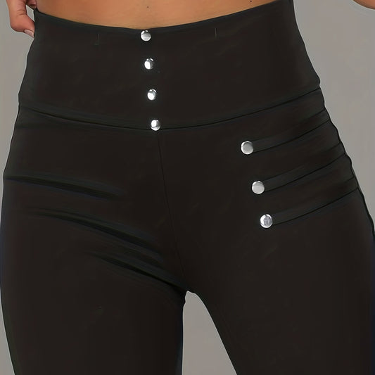Solid Wideband Waist High Rise Leggings