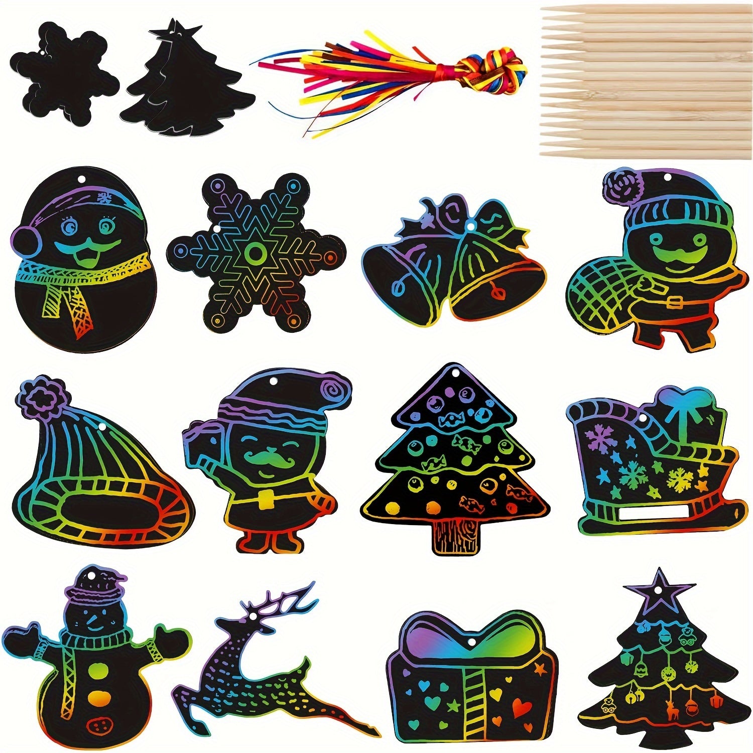 Christmas Scratch Painting Paper DIY Doodle Painting