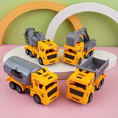 Kids Pull Back Engineering Excavator Mixing Car Model