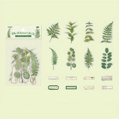 16 Plants Flowers Collage Stickers Bronzing Pet Materials