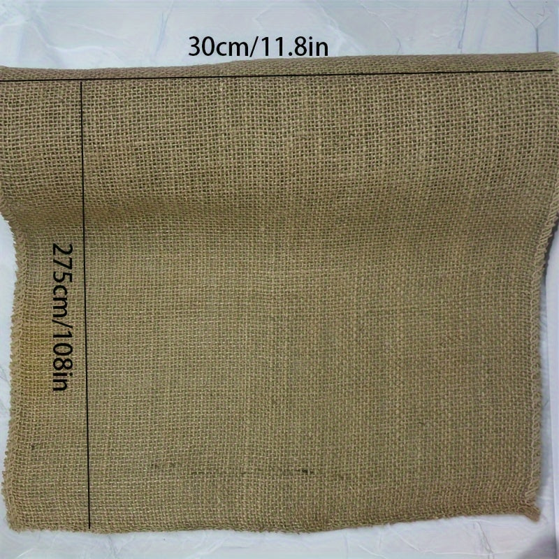 Boho Farmhouse Jute Burlap Tablecloth 11x108 inches