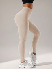 Ribbed Yoga Workout Tight Pants Stretchy Quick-drying Leggings