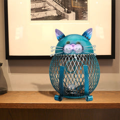 Cat Coin Box Piggy Bank Iron Art Handcrafts Home Decor