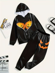 3D Pumpkin Pattern Outfits 2pcs Halloween Sets