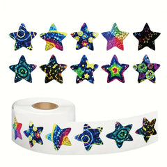 500pcs Cartoon Star Sticker Roll Waterproof DIY Decor for Luggage Guitar Mug
