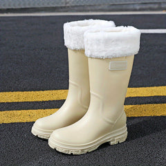 Women's Warm Waterproof Mid Calf Rain Boots