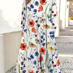 Floral Print Long Sleeve Dress Plus Size