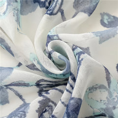 Ink Butterfly Print Grey Scarf 31 50' 70 87' Tassel Shawl Women Head Wrap