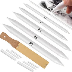12pcs Blending Stumps & Tortillions for Paper Art with Sharpener