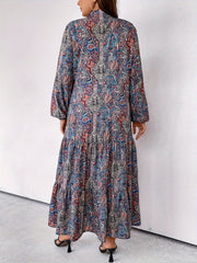 Allover Paisley Print Maxi Smock Dress