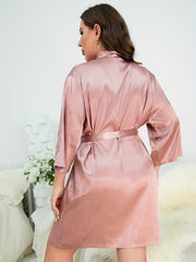 Silky Satin Long Sleeve Robe