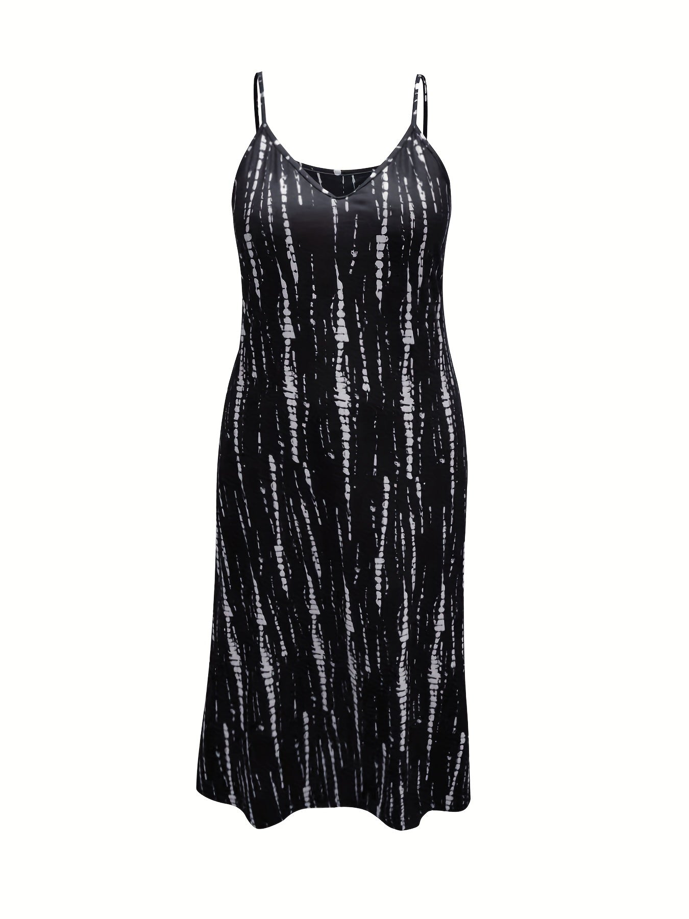 Tie Dye V Neck Maxi Dress Medium Stretch